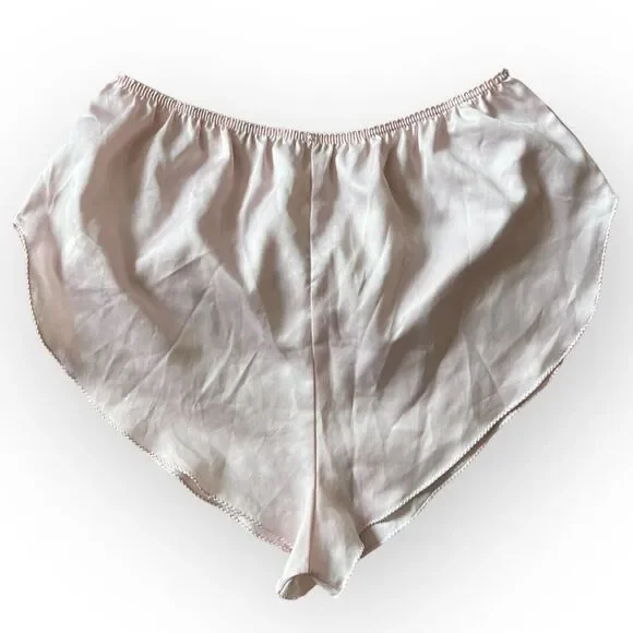 Sears Vintage 70s Pale Pink High Cut Polyester Tap Pants Lingerie Shorts Size M - Picture 5 of 9